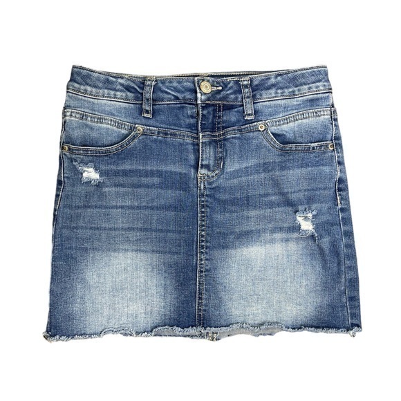 Hippie Girl Regular Rise Denim‎ Distressed Skirt Size 12 Girl's - Picture 1 of 6